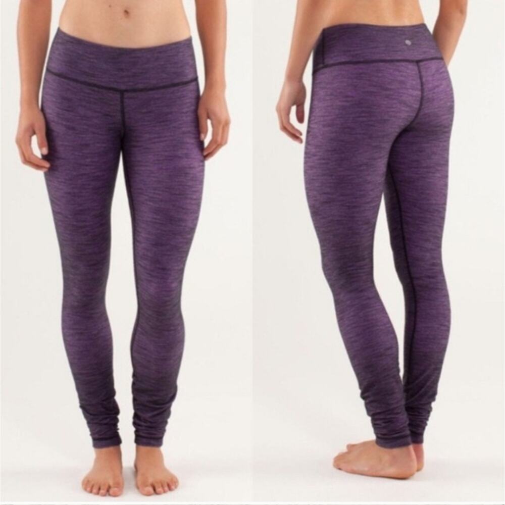 lululemon athletica Wunder Under Purple Marl Knit Leggings Women's Size 4